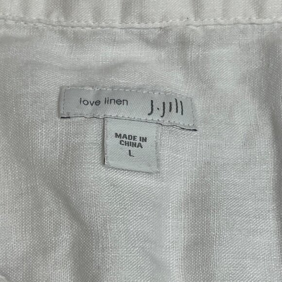 J. Jill 100% Linen Tunic Top Women's Large‎ Oversized Button Side High Low Hem - Picture 5 of 10